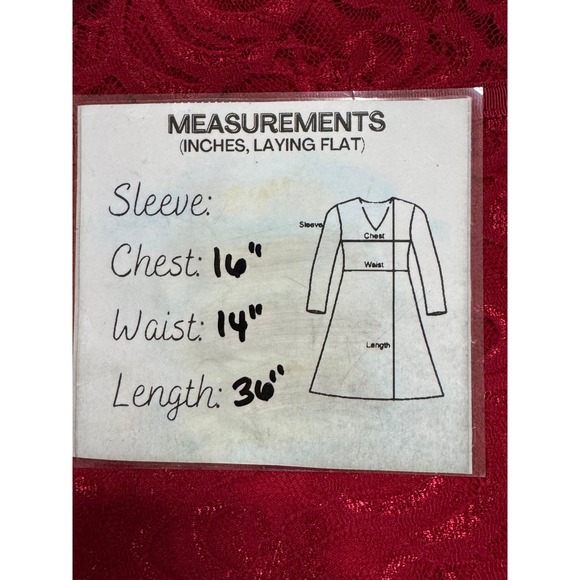 Laundry by Design Womens Red Lace Short Sleeve Fit Flare Dress Size 6 N3H13D14 - Picture 5 of 5